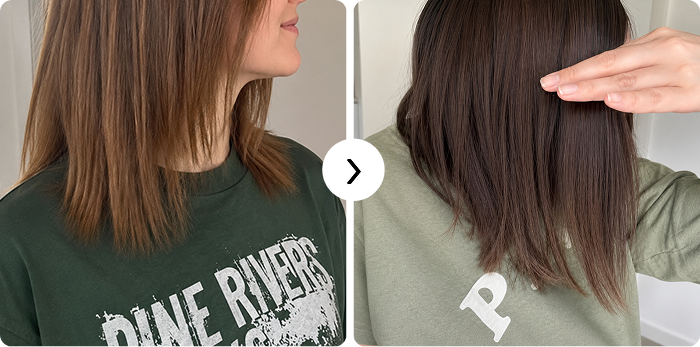 Hair results before and after