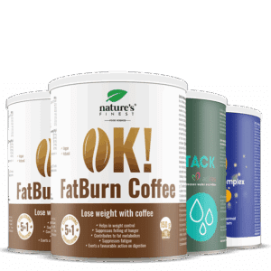 2x OK!FatBurn Coffee + Detox Aqua Attack + Golden Q10 paquet