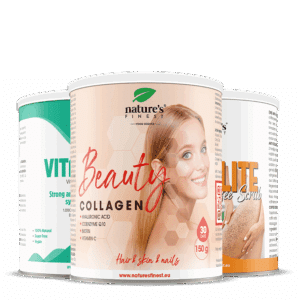 Collagène Beauty et acide hyaluronique + Vitamine C + Anti Cellulite peeling au café paquet