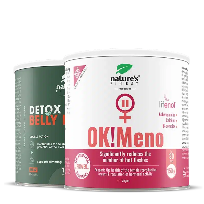 Nature's Finest Ok!Meno + Detox Belly Burn | Équilibre Hormonal, Detox, Ballonnements + Bien‑Être Du Foie